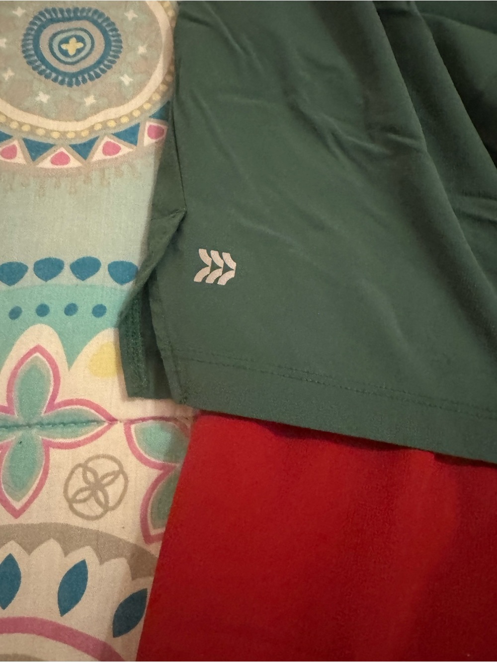 all in motion Red and Green Men's Athletic Shorts with Zip Pockets - Picture 6 of 7